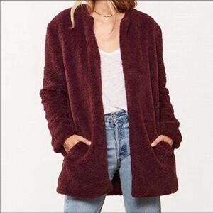 BB Dakota Merrill Faux Fur Long Teddy Jacket Size M